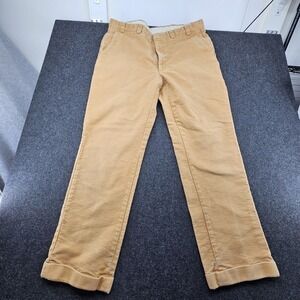 VTG Orvis Khaki 100% Cotton Pleated Cuffed Trouser Pants Men Soft Y2K Preppy USA